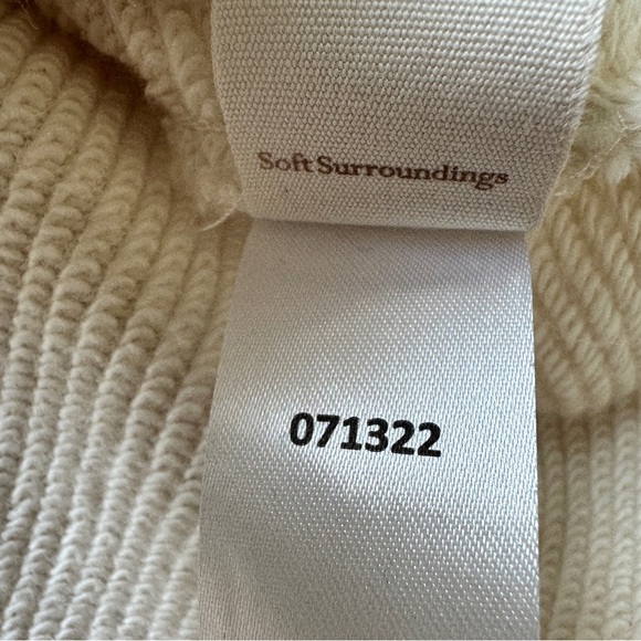 Soft Surroundings Danika Top Pullover Tunic Cream Tan Sweater Drawstring Sz P M - Picture 4 of 16